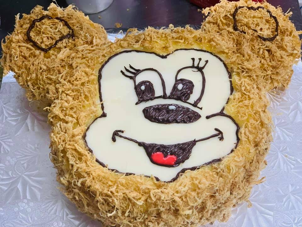 Mickey Salted Egg Cake - Bông Lan Trứng Muối Sinh Nhật hình chuột Mickey